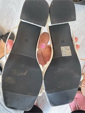 Women's White Strappy Flat Sandals